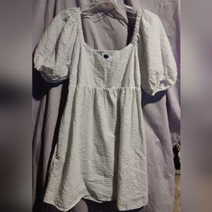 White Puff Sleeve Dress NWT